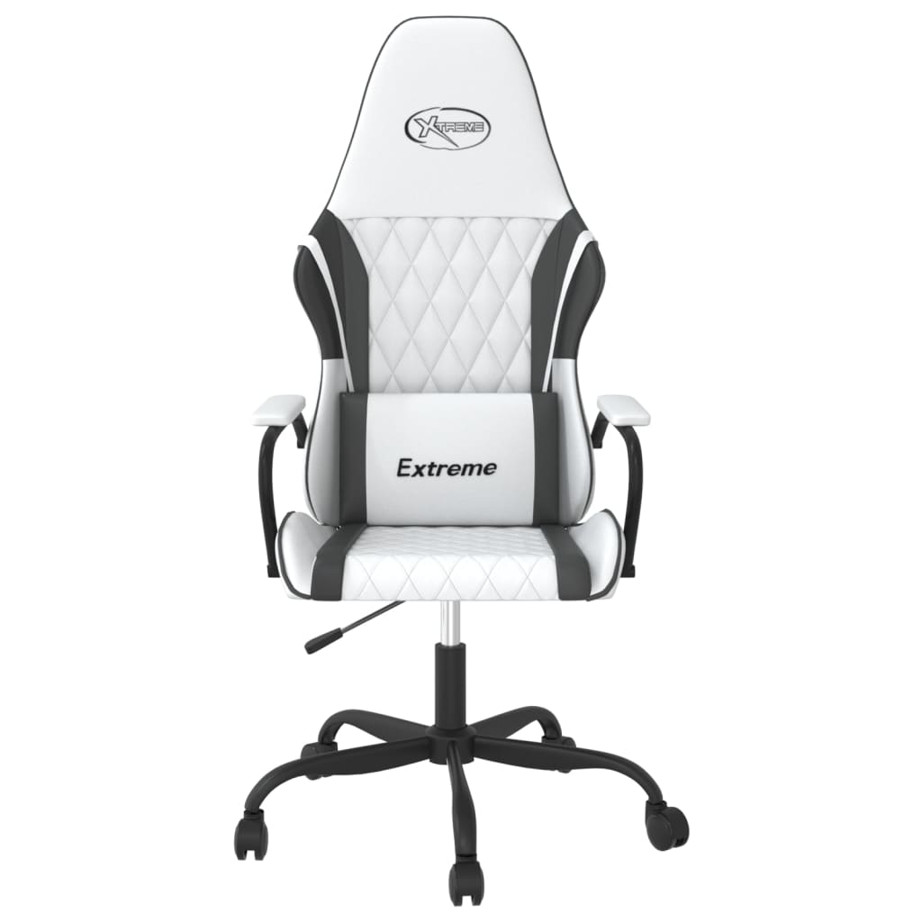Chaise de jeu de massage Blanc et noir Similicuir - XIOS