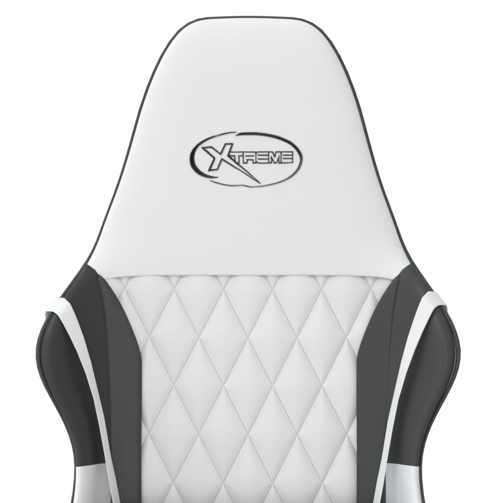 Chaise de jeu de massage Blanc et noir Similicuir - XIOS