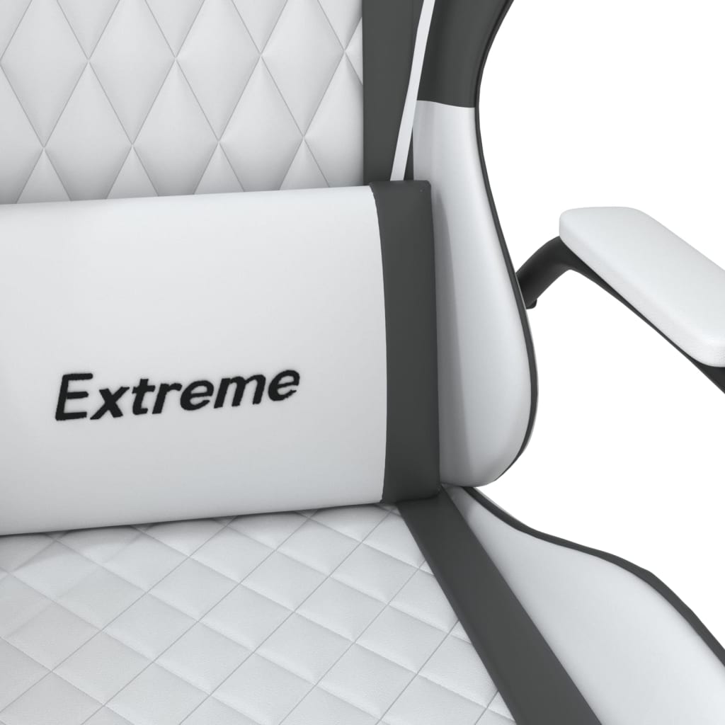 Chaise de jeu de massage Blanc et noir Similicuir - XIOS