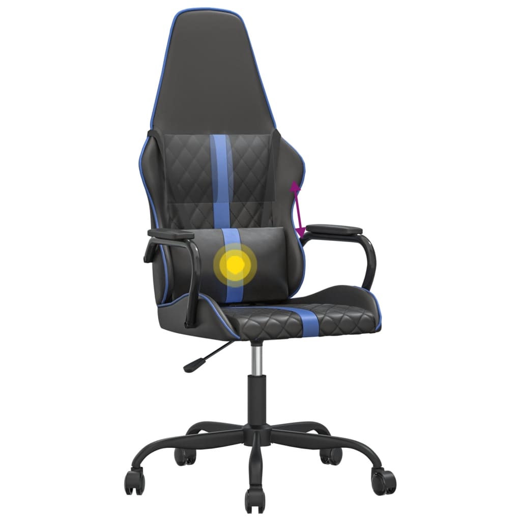 Chaise de jeu de massage bleu et noir similicuir - XIOS