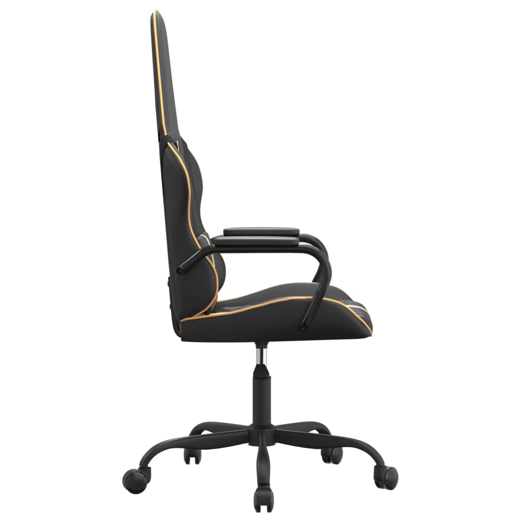Chaise de jeu de massage doré et noir similicuir - XIOS
