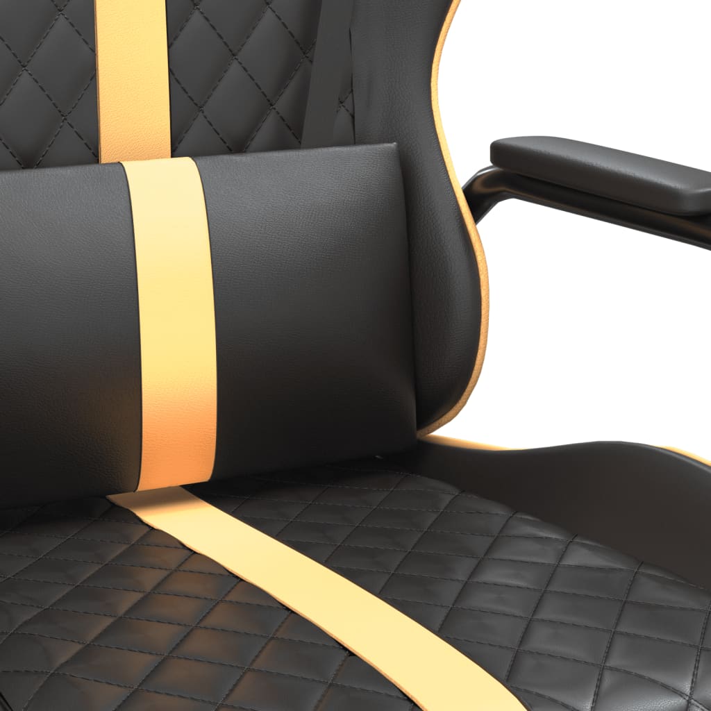 Chaise de jeu de massage doré et noir similicuir - XIOS