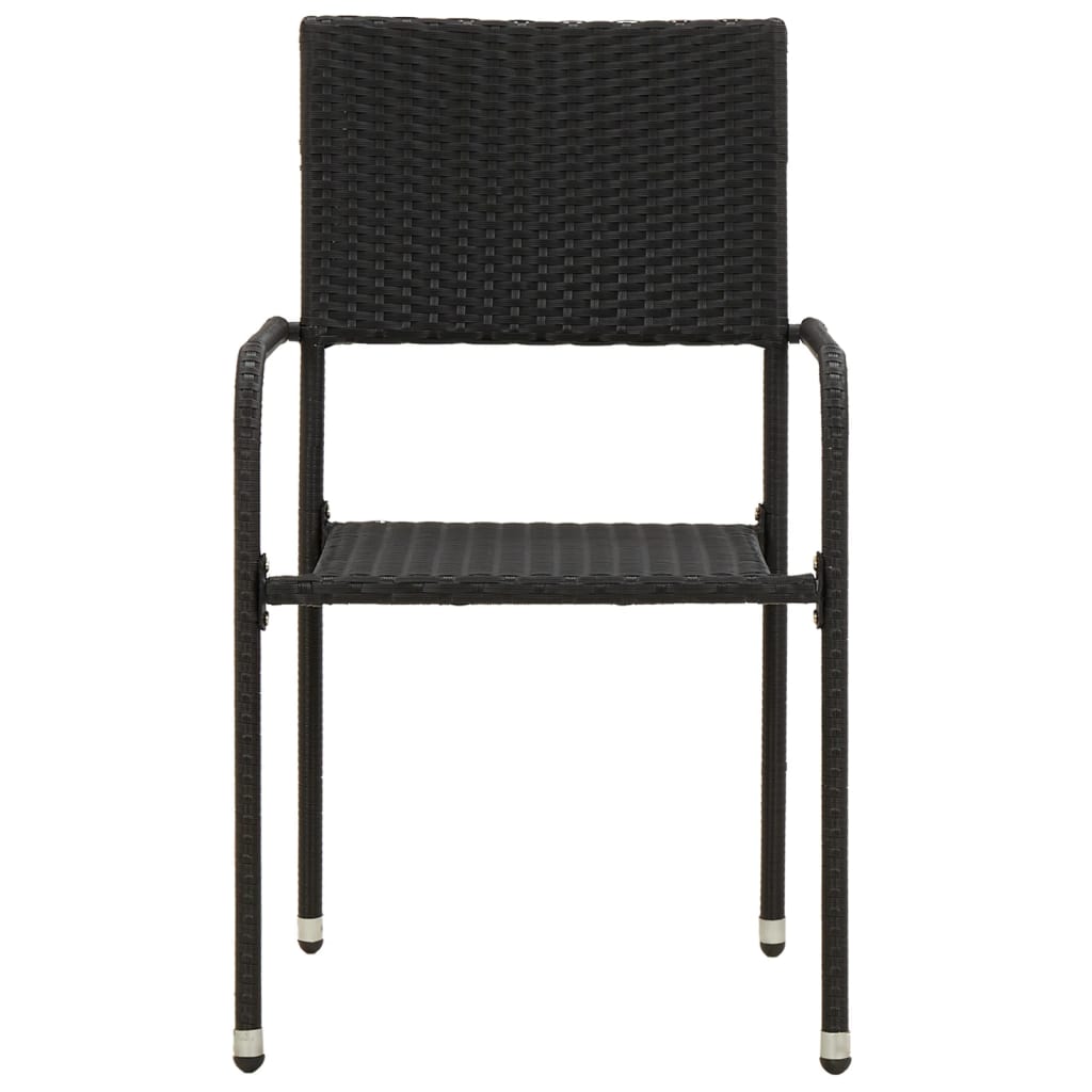 Mobilier à dîner d'extérieur 5 pcs Résine tressée Noir
