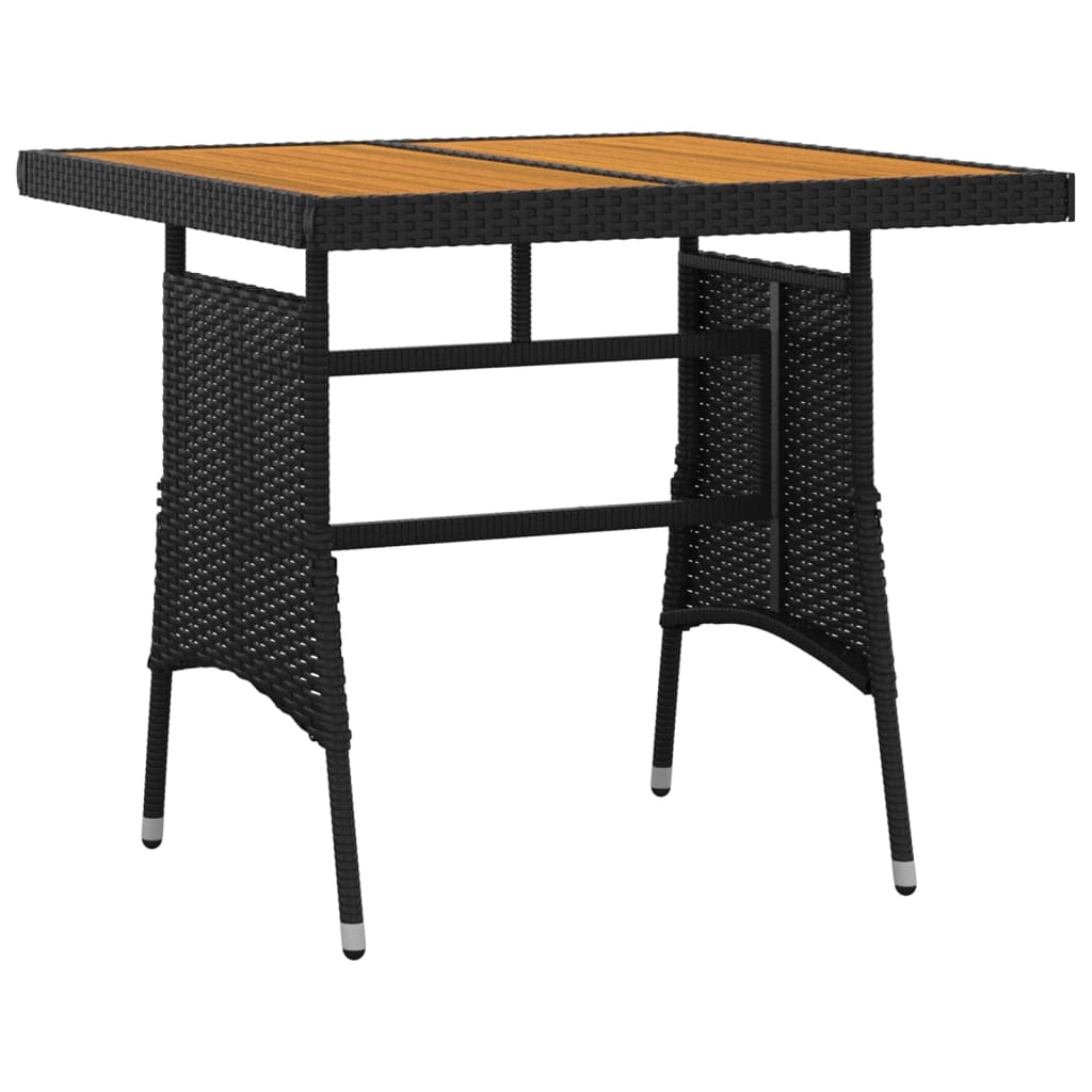 Mobilier à dîner d'extérieur 3 pcs Résine tressée Noir