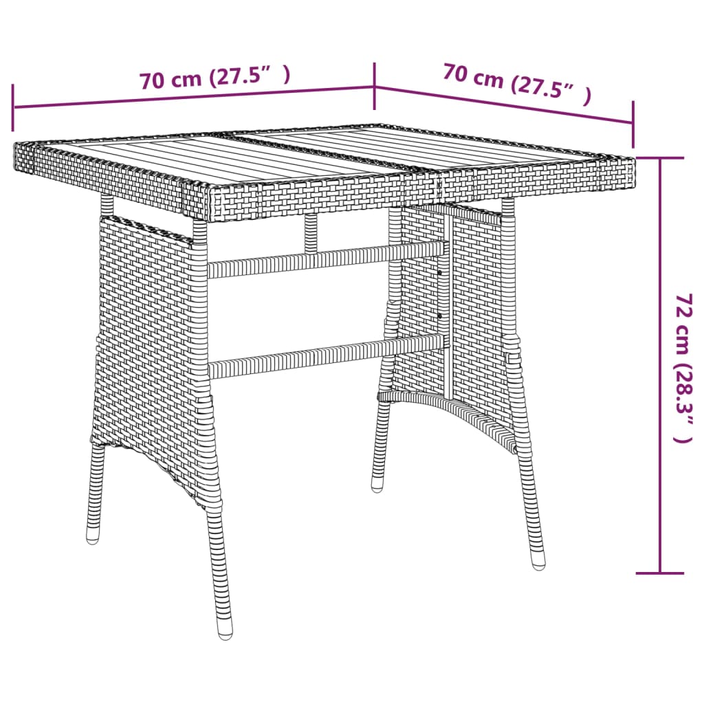 Mobilier à dîner d'extérieur 3 pcs Résine tressée Noir