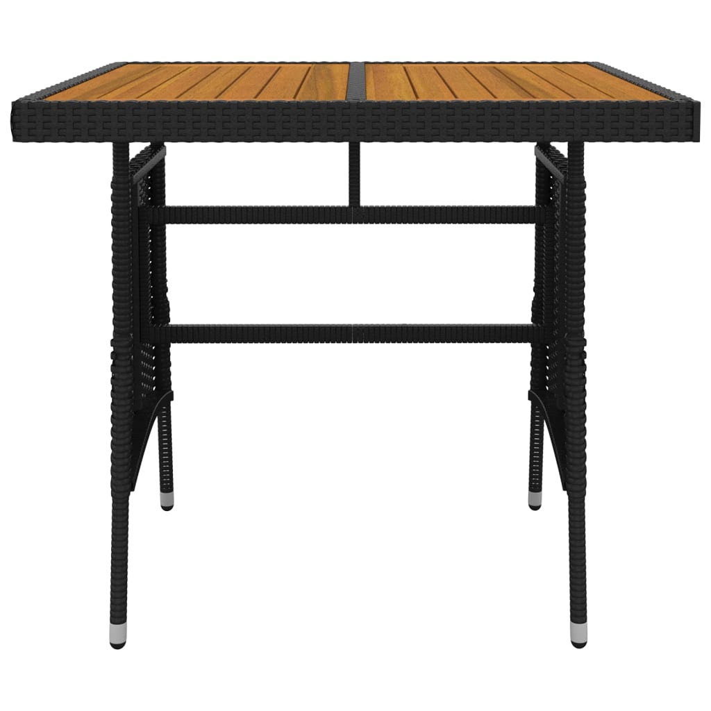 Ensemble à manger d'extérieur 3 pcs Résine tressée Noir