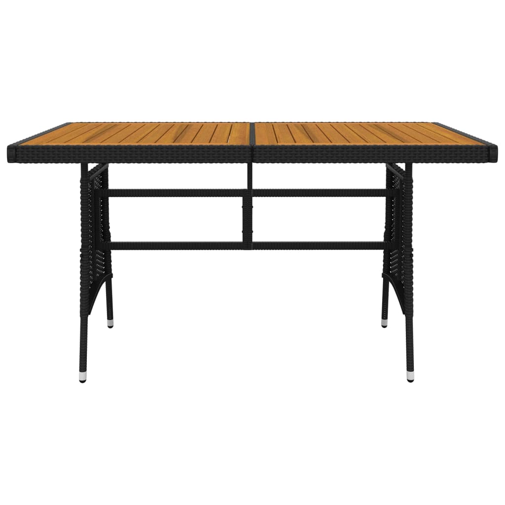 Ensemble à manger d'extérieur 7 pcs Résine tressée Noir