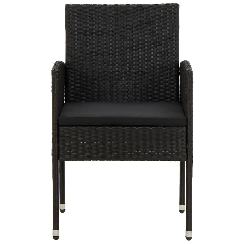 Ensemble à manger d'extérieur 5 pcs Résine tressée Noir