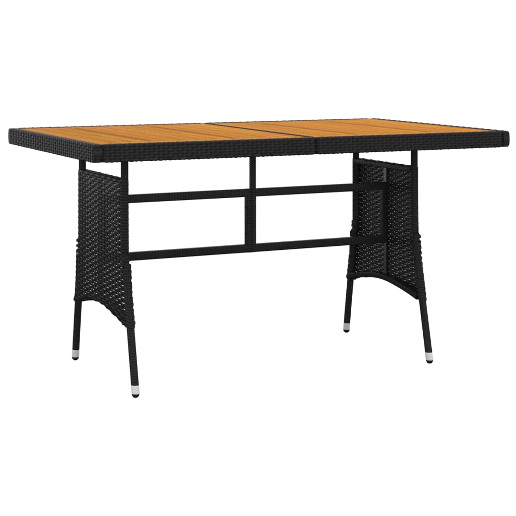 Ensemble à manger d'extérieur 5 pcs Résine tressée Noir