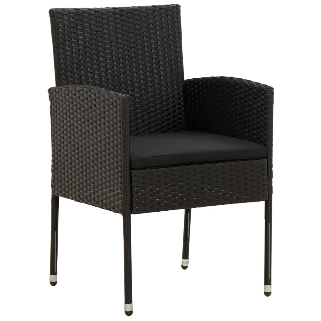 Mobilier à dîner d'extérieur 7 pcs Résine tressée Noir