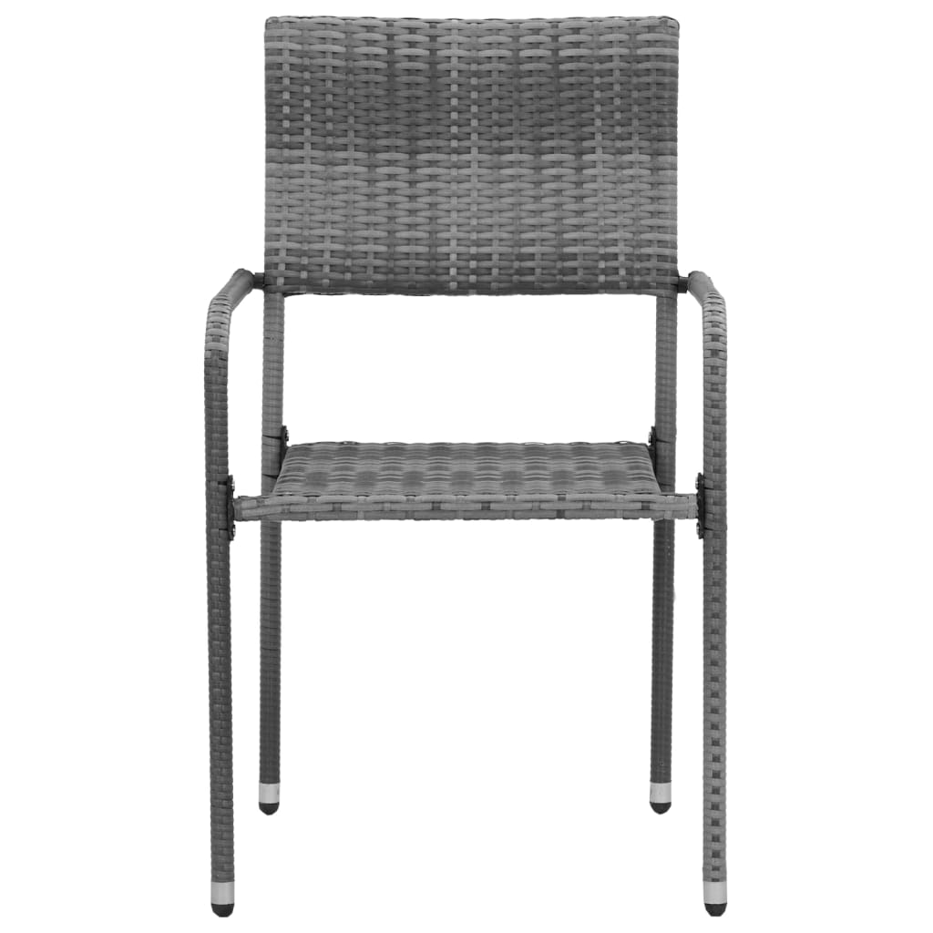 Mobilier à dîner d'extérieur 7 pcs Résine tressée Gris