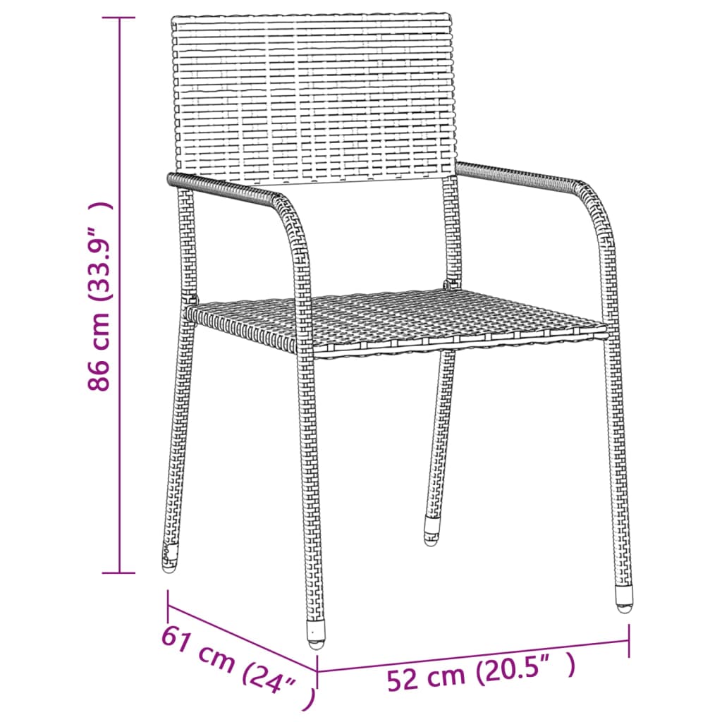 Mobilier à dîner d'extérieur 7 pcs Résine tressée Gris