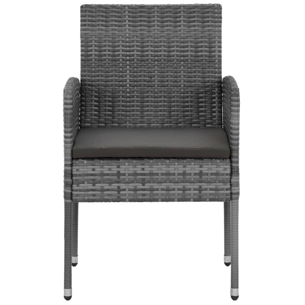 Ensemble à manger d'extérieur 5 pcs Résine tressée Gris
