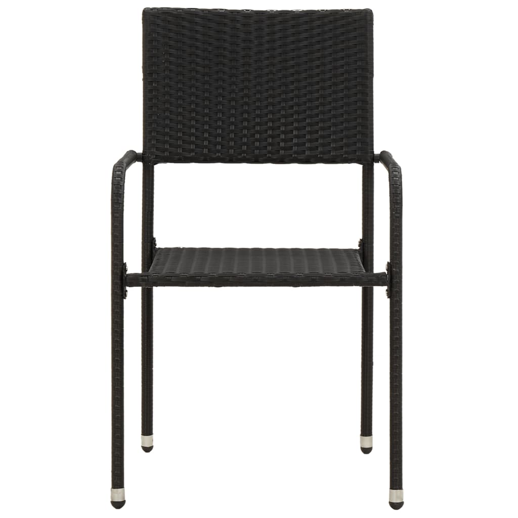 Mobilier à dîner d'extérieur 7 pcs Résine tressée Noir