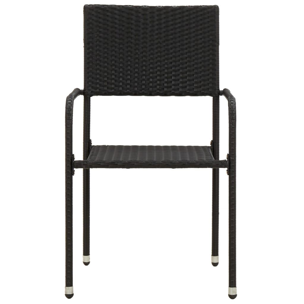 Ensemble à manger d'extérieur 9 pcs Résine tressée Noir