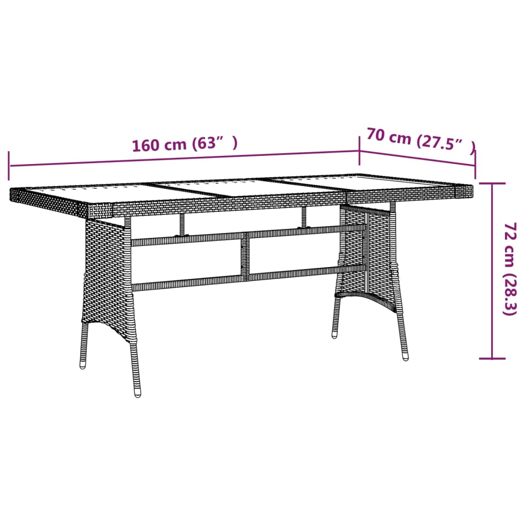 Mobilier à dîner d'extérieur 7 pcs Résine tressée Noir