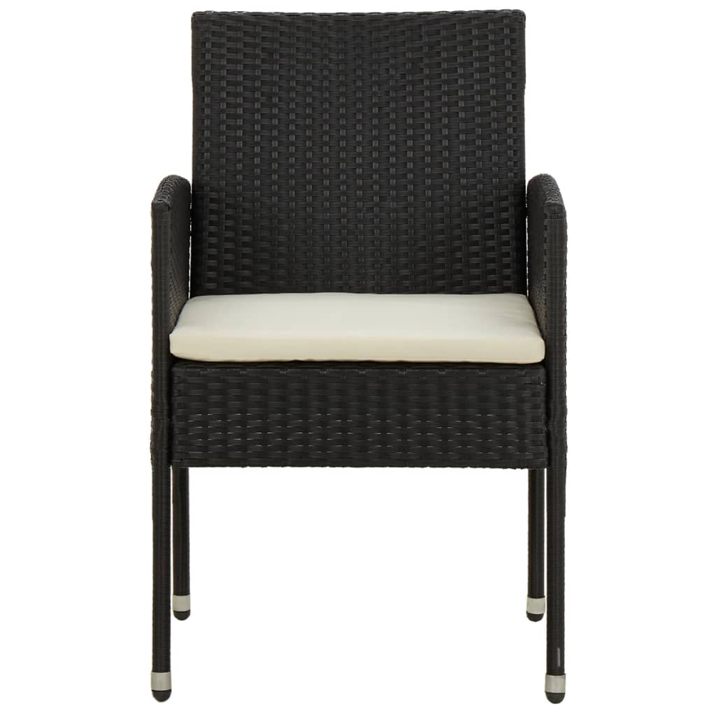 Ensemble à manger d'extérieur 9 pcs Résine tressée Noir