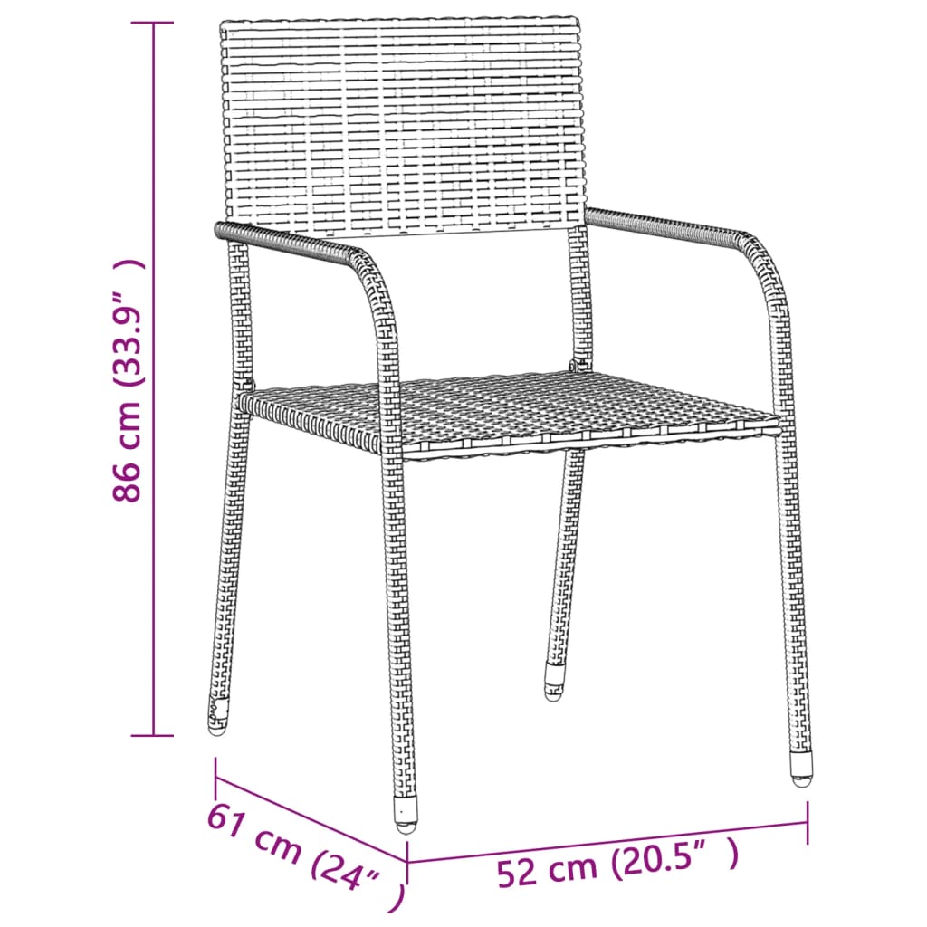 Ensemble à manger d'extérieur 7 pcs Résine tressée Gris