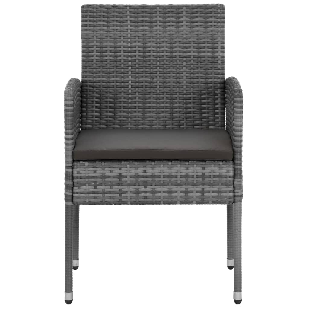 Ensemble à manger d'extérieur 7 pcs Résine tressée Gris