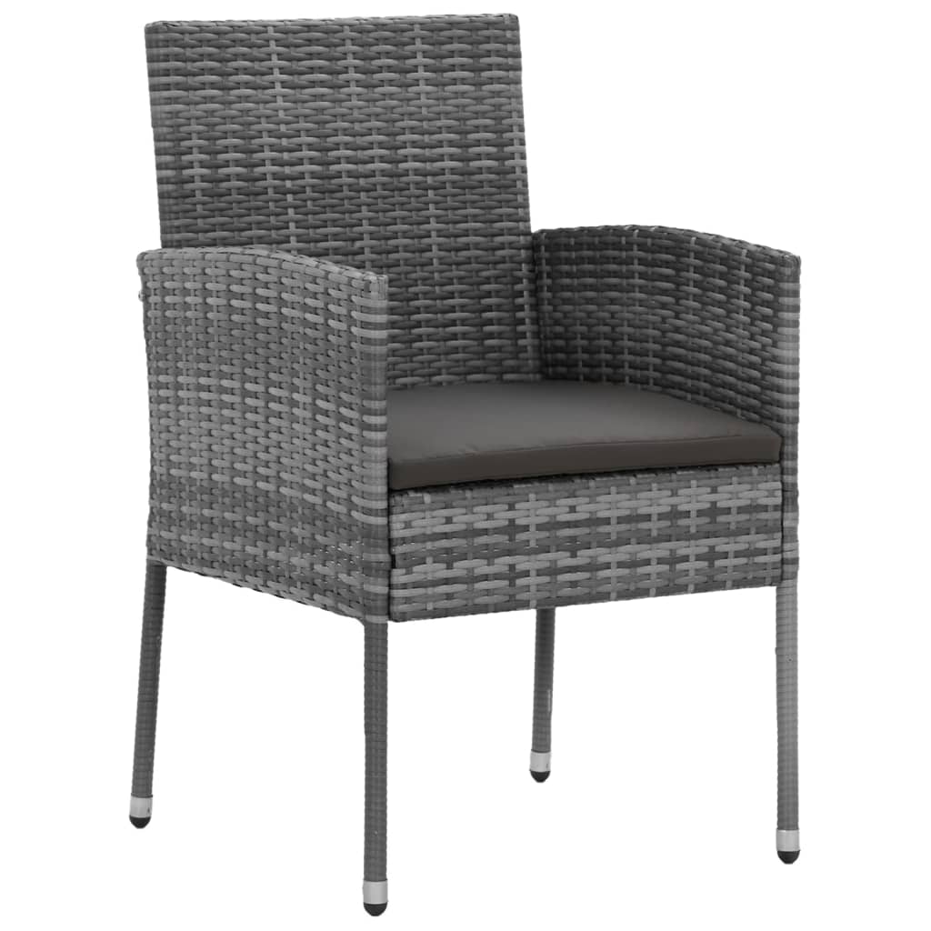 Ensemble à manger d'extérieur 9 pcs Résine tressée Gris