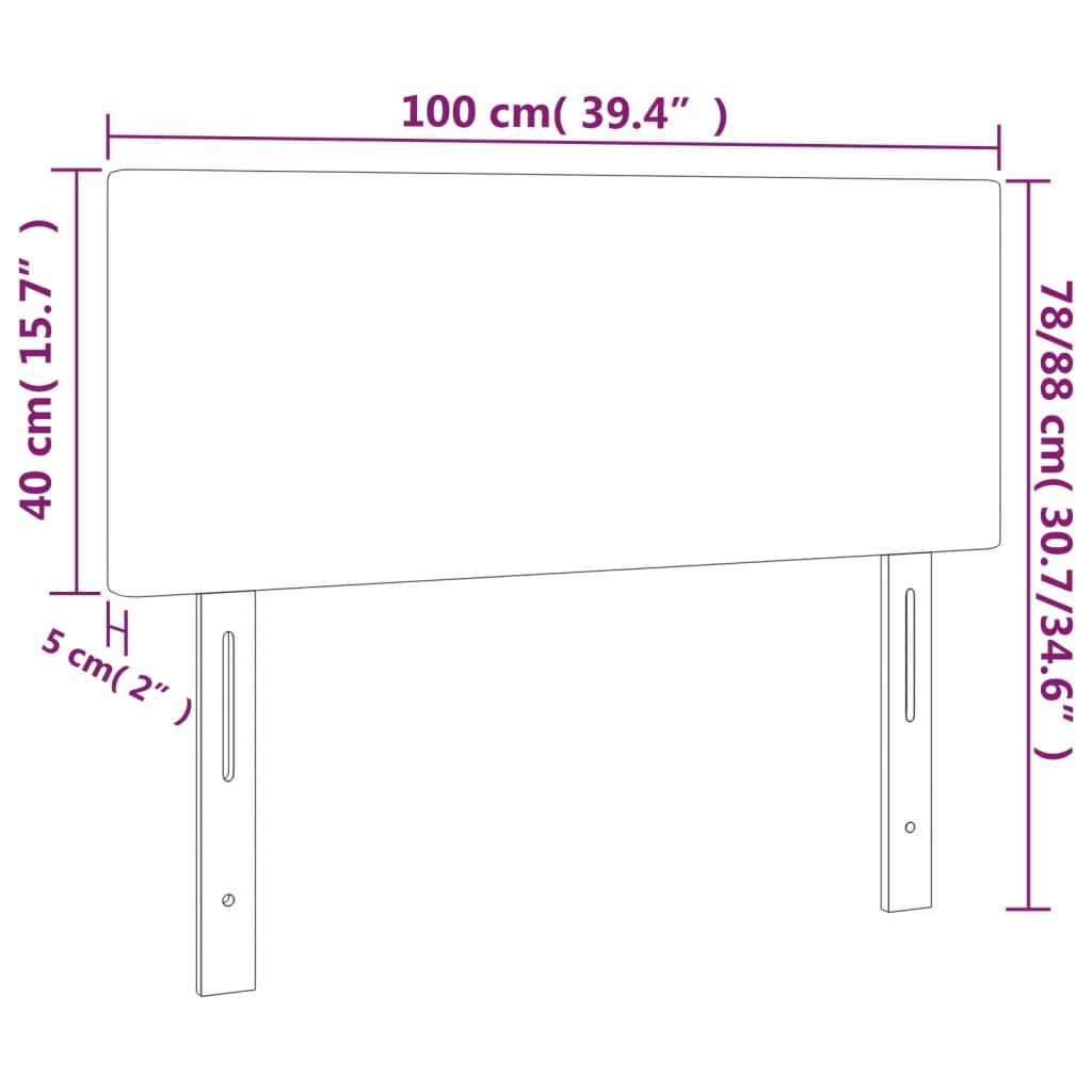 Tête de lit Marron Foncé 100x5x78/88 cm Tissu - XIOS
