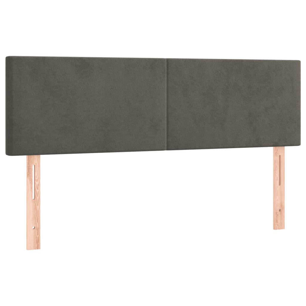 Têtes de lit 2 pcs Gris foncé 72x5x78/88 cm Velours - XIOS