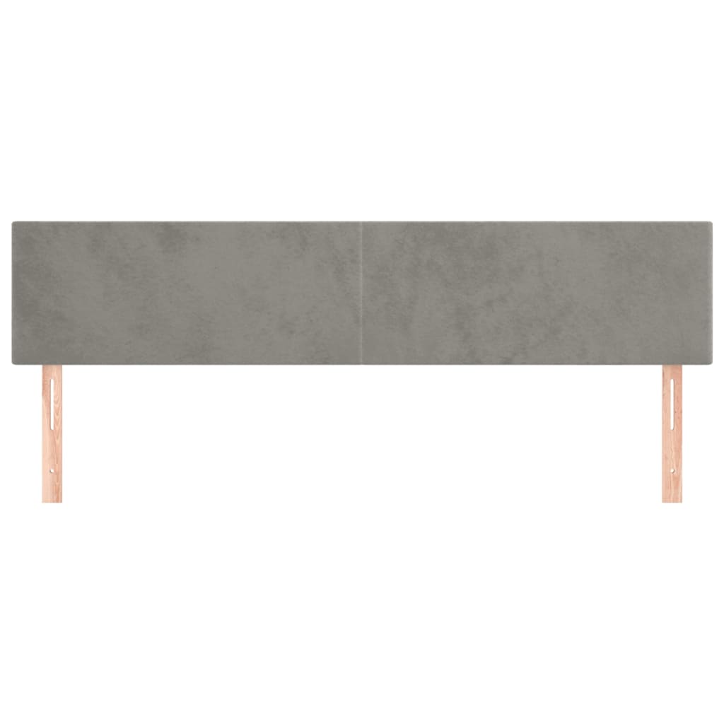 Têtes de lit 2 pcs Gris clair 100x5x78/88 cm Velours - XIOS