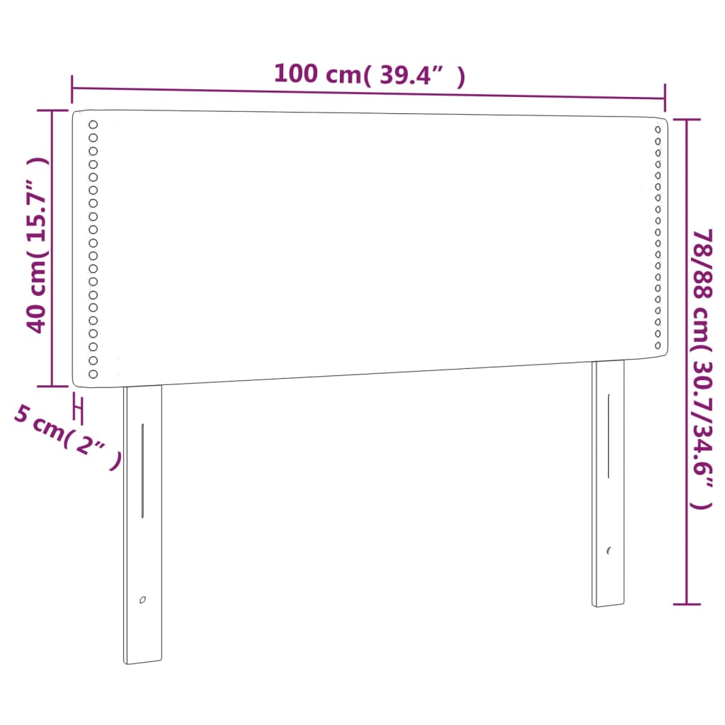 Tête de lit Bleu 100x5x78/88 cm Tissu Têtes et pieds de lit vidaXL   