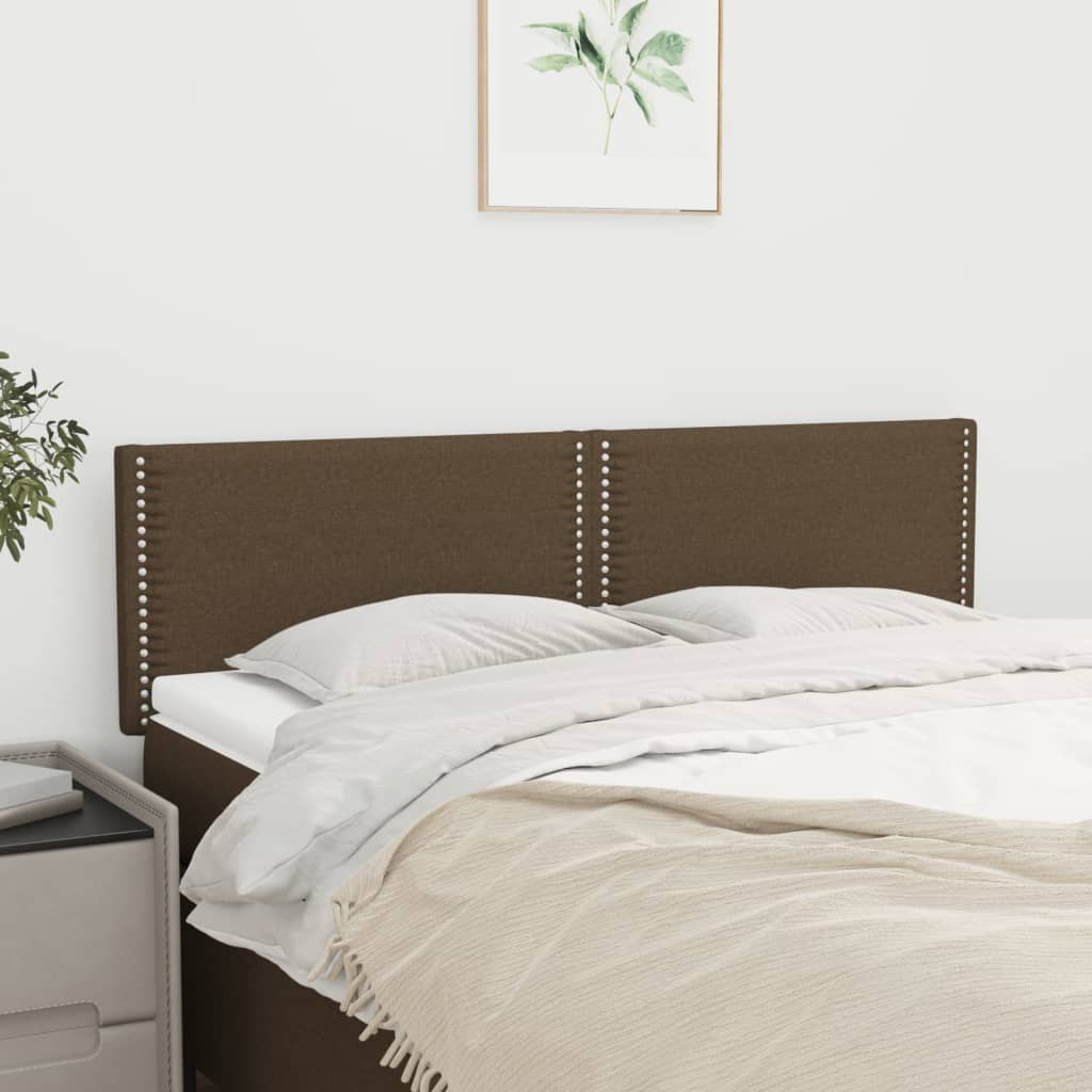 Têtes de lit 2 pcs Marron foncé 72x5x78/88 cm Tissu - XIOS