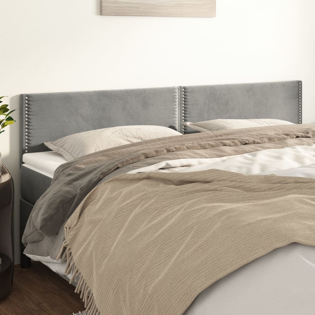 Têtes de lit 2 pcs Gris clair 80x5x78/88 cm Velours - XIOS