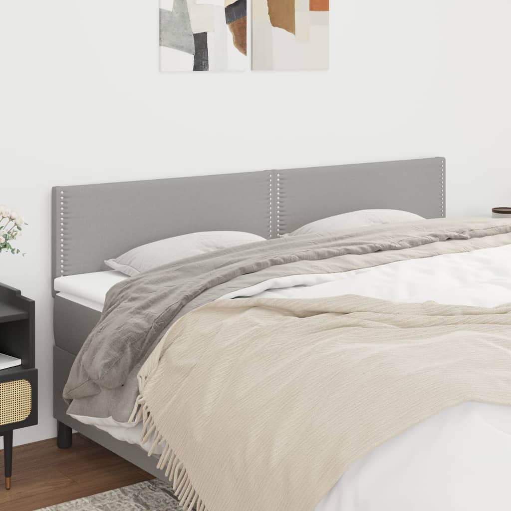 Têtes de lit 2 pcs Gris clair 90x5x78/88 cm Tissu - XIOS
