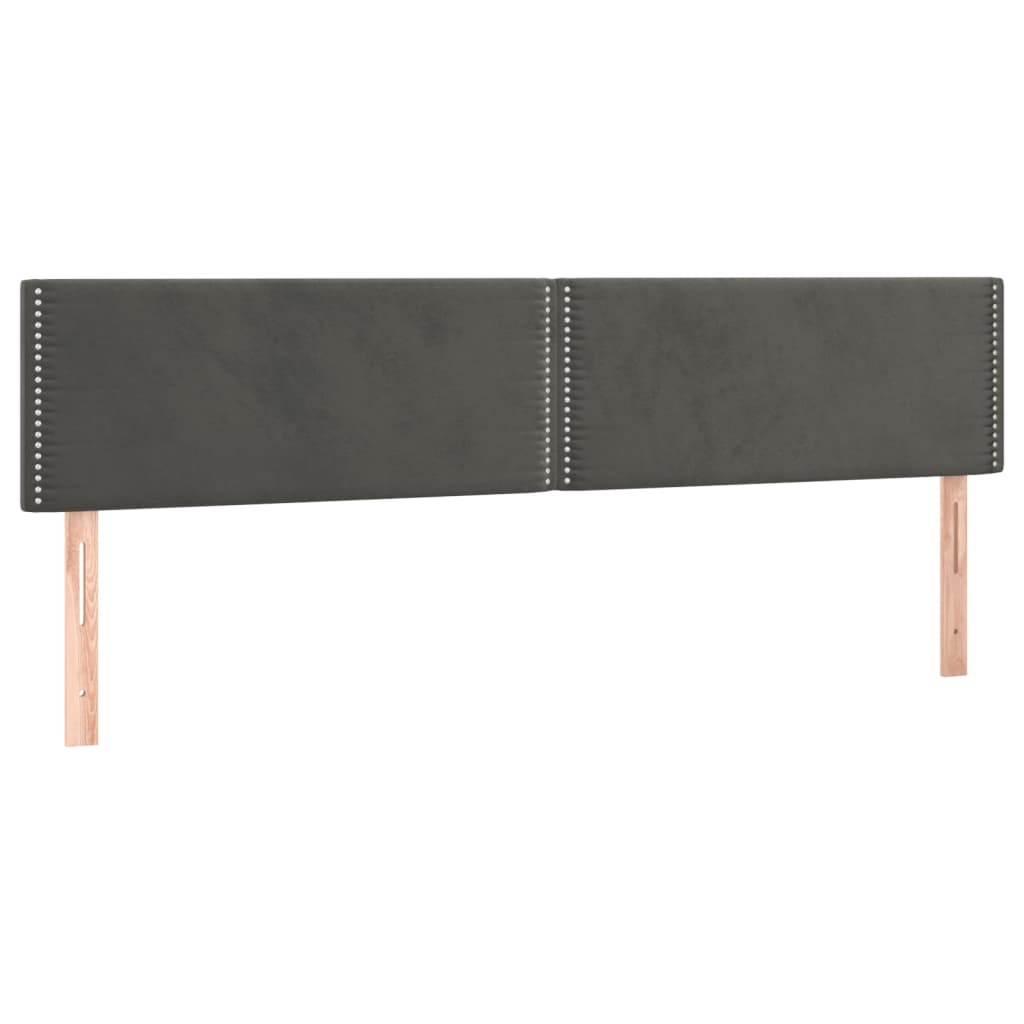 Têtes de lit 2 pcs Gris foncé 90x5x78/88 cm Velours - XIOS