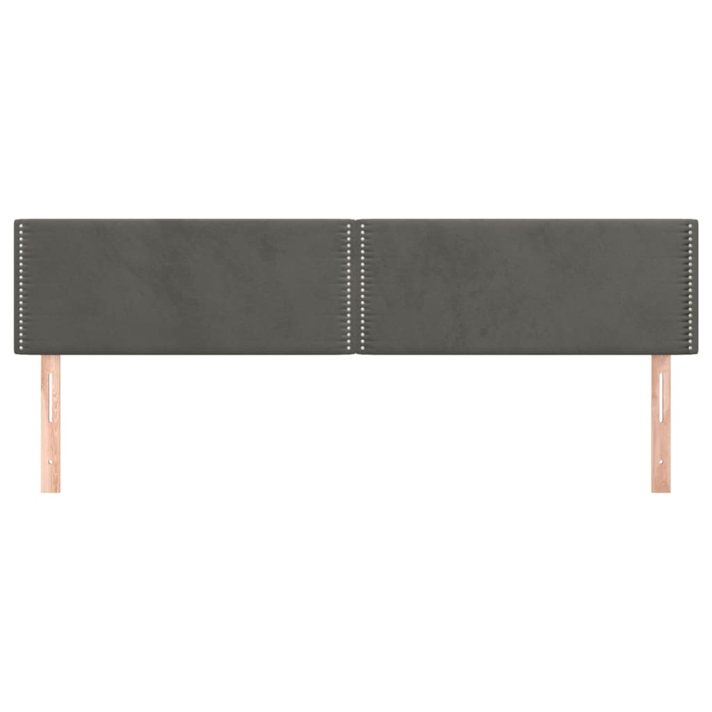 Têtes de lit 2 pcs Gris foncé 90x5x78/88 cm Velours - XIOS