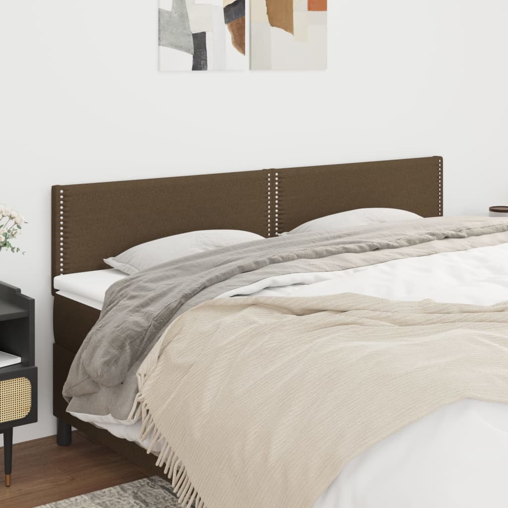 Têtes de lit 2 pcs Marron Foncé 100x5x78/88 cm Tissu - XIOS