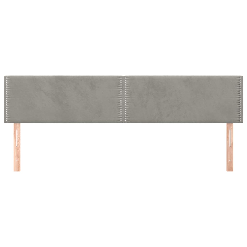Têtes de lit 2 pcs Gris clair 100x5x78/88 cm Velours - XIOS