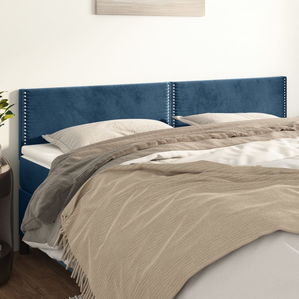 Têtes de lit 2 pcs Bleu foncé 100x5x78/88 cm Velours - XIOS