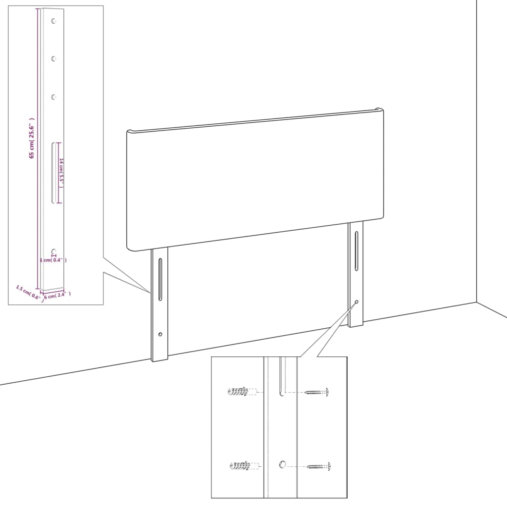 Têtes de lit 2 pcs Crème 80x5x78/88 cm Tissu Têtes et pieds de lit vidaXL