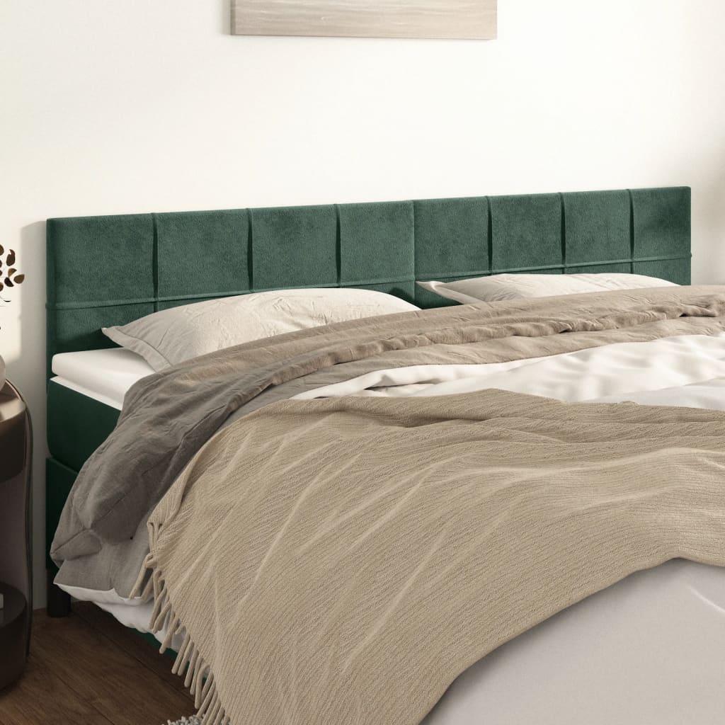 Têtes de lit 2 pcs Vert foncé 100x5x78/88 cm Velours - XIOS