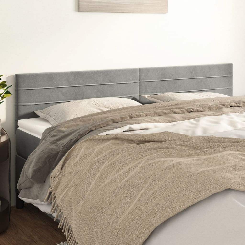 Têtes de lit 2 pcs Gris clair 80x5x78/88 cm Velours - XIOS