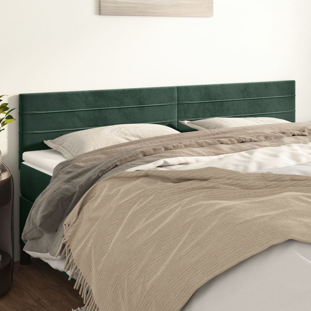 Têtes de lit 2 pcs Vert foncé 100x5x78/88 cm Velours - XIOS