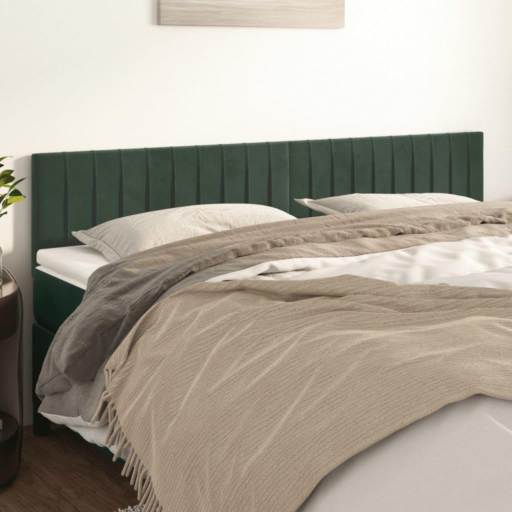 Têtes de lit 2 pcs Vert foncé 100x5x78/88 cm Velours - XIOS