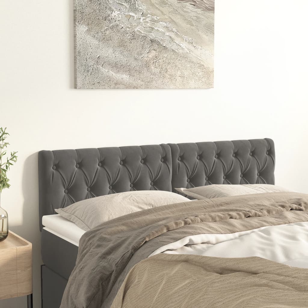 Têtes de lit Gris foncé 144x7x78/88 cm Velours - XIOS