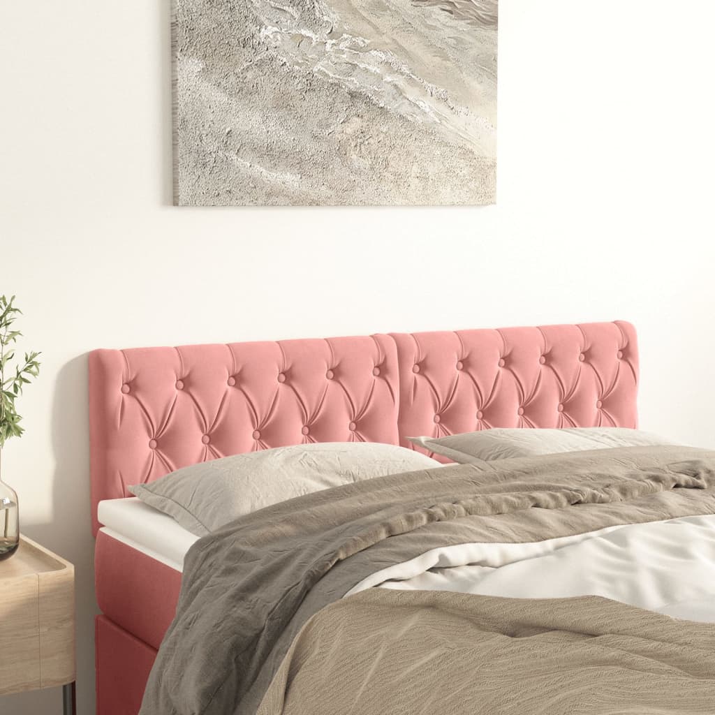 Têtes de lit 2 pcs Rose 72x7x78/88 cm Velours - XIOS
