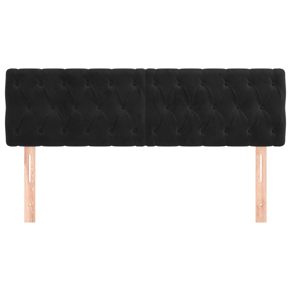 Têtes de lit 2 pcs Noir 80x7x78/88 cm Velours - XIOS