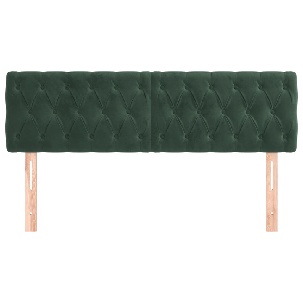 Têtes de lit 2 pcs Vert foncé 80x7x78/88 cm Velours - XIOS