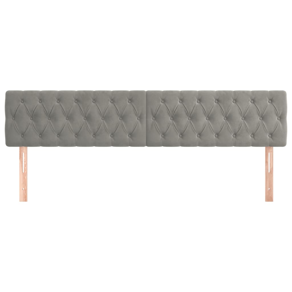 Têtes de lit Gris clair 180x7x78/88 cm Velours - XIOS