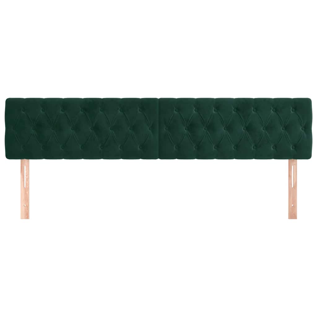 Têtes de lit 2 pcs Vert foncé 90x7x78/88 cm Velours - XIOS