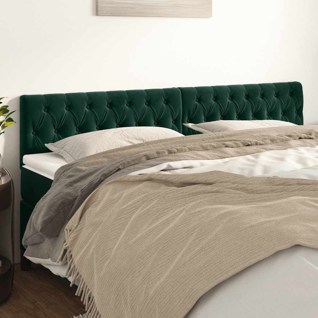 Têtes de lit 2 pcs Vert foncé 90x7x78/88 cm Velours - XIOS