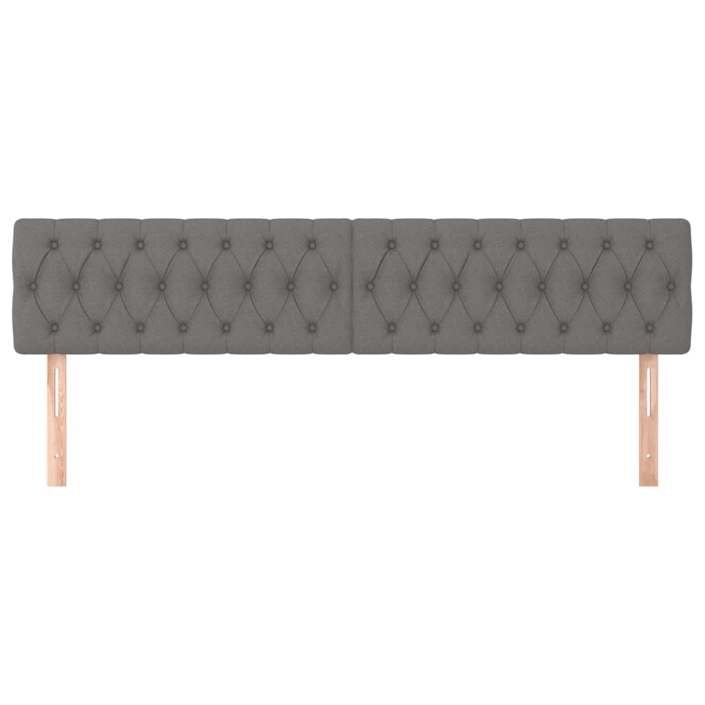 Têtes de lit 2 pcs Gris foncé 100x7x78/88 cm Tissu - XIOS