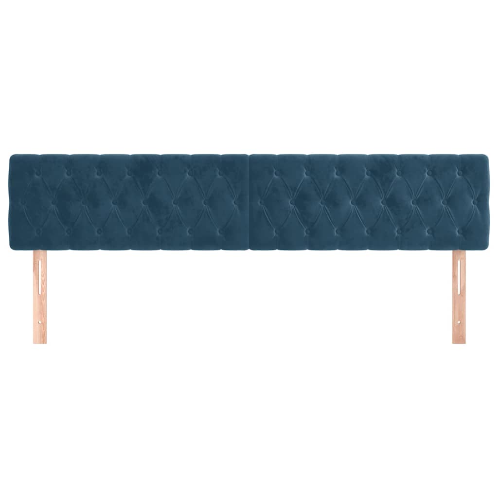 Têtes de lit Bleu foncé 200 x 7 x 78/88 cm Velours - XIOS